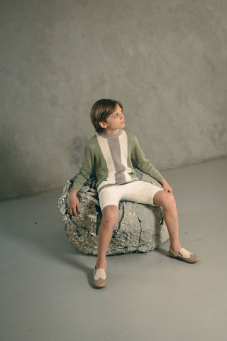 Blumint Boys Color Block Crochet Sweater Green/White/Smoke