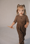 Kix Baby Yoke Detail Denim Romper Brown Denim