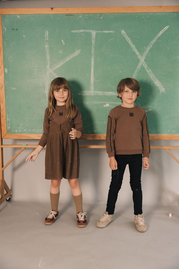 Kix Boys Piping Detail Sweatshirt Brown