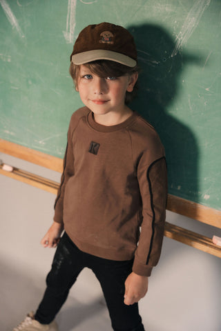 Kix Boys Piping Detail Sweatshirt Brown