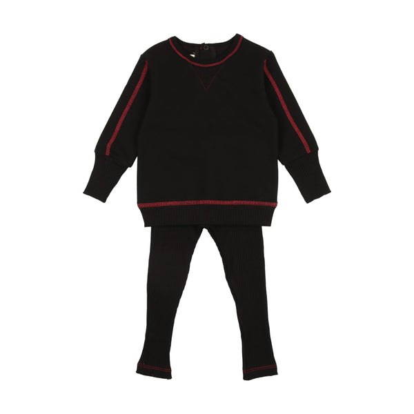 Mon Tresor Baby Double Contrast Ensemble Black And Red