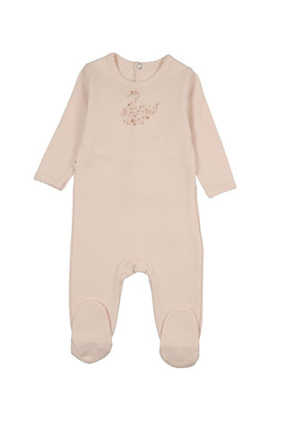 Mon Tresor Baby SwanLily Footie Soft Pink