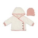 Mon Tresor Baby Fur-Ever Wrap Jacket Layette Set Ivory & Pink