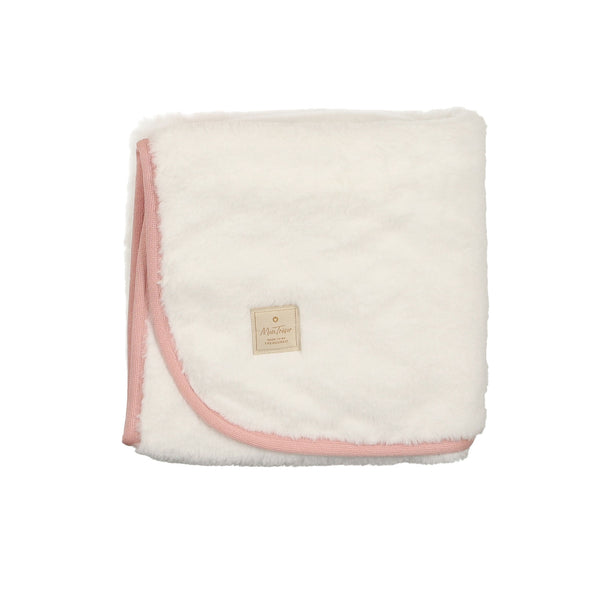 Mon Tresor Baby Fur-Ever Wrap Jacket Layette Set Ivory & Pink