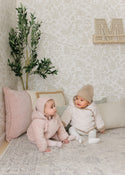 Mon Tresor Baby Fur-Ever Wrap Jacket Layette Set Ivory & Pink