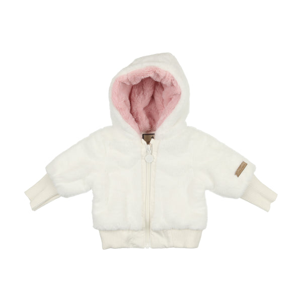 Mon Tresor Baby Fur-Get-Me-Not Jacket Ivory & Pink