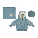 Mon Tresor Baby Fur-Get-Me-Not Jacket Layette Set Blue