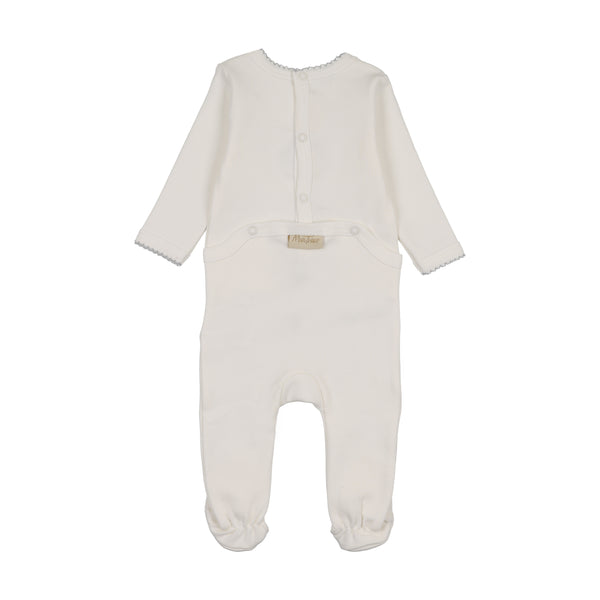 Mon Tresor Baby Geo-Floral Layette Set Ivory & Blue