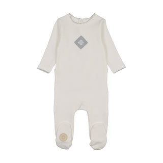 Mon Tresor Baby Geo-Floral Layette Set Ivory & Blue