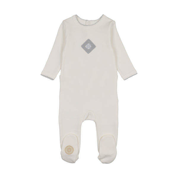 Mon Tresor Baby Geo-Floral Layette Set Ivory & Blue