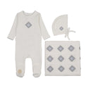 Mon Tresor Baby Geo-Floral Layette Set Ivory & Blue