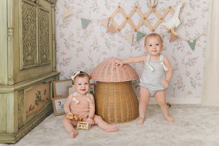 Mon Tresor Baby Gingham Glory Romper Misty Rose