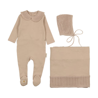 Mon Tresor Baby Graceful Collar Layette Set Taupe Size:6 Month