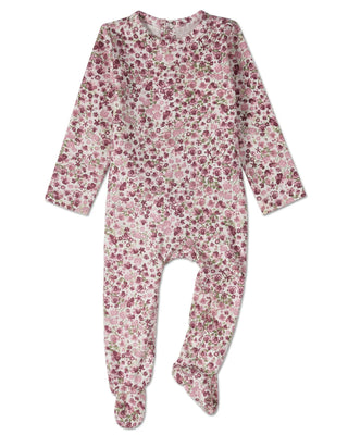Minimoi Baby Petite Florets Footie Pink