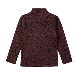 Dinky Girls Mushroom Turtleneck Top Wine