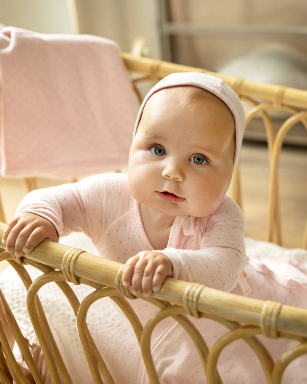 Minimoi Baby Little Hearts Pointelle 3 Pc Footie Set Pink