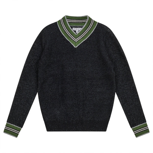 Mann Stripe Edge Sweater-Black/Pearl/Green