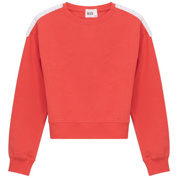 Kix Girls Printed Ribbon Detail Top Cayenne