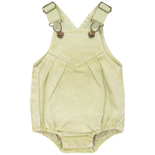 Kix Baby Girl Tie Dye Strap Denim Romper Washed Mint
