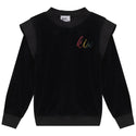 Kix Boys Rib Edge Velour Top Black