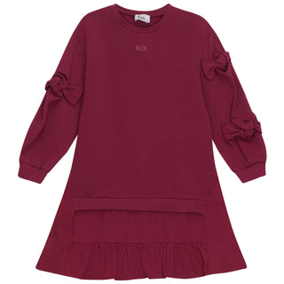 Kix Girls Bows Sweat Dress Plumberry