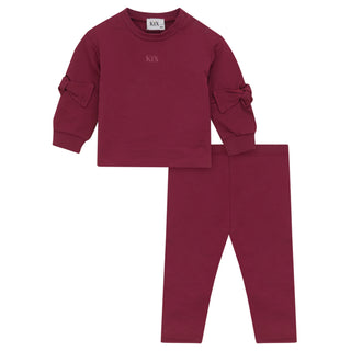 Kix Baby Girls Bows Sweatshirt Set Plumberry