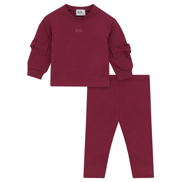 Kix Baby Girls Bows Sweatshirt Set Plumberry