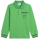 Kix Boys Stripe Details Long Sleeves Polo Green