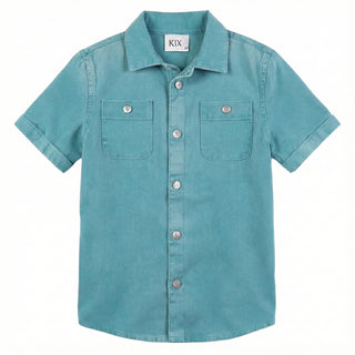 Kix Boys Denim Shirt Teal