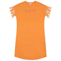 Kix Girls Barcode Print Dress Orange