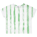 Kix Boys Striped Denim Toddler Shirt White/Green