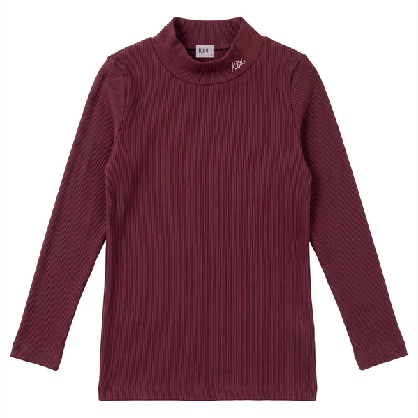 Kix Girls V Neck High Waist Maxi Dress With Tshirt Burgundy