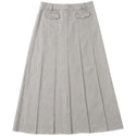 Kix Girls Fringed Hem Pleated Skirt Grey