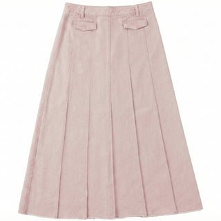 Kix Girls Fringed Hem Pleated Skirt Pink