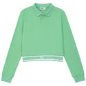 Kix Girls Striped Band Polo Green