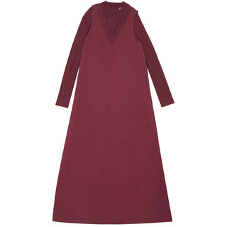Kix Teens V Neck Maxi Dress Burgundy