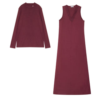 Kix Teens V Neck Maxi Dress Burgundy