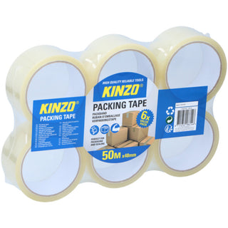 Kinzo Packing Tape 6 pcs  48mmx50mtr Transparant