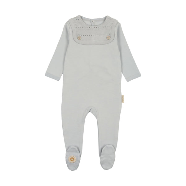 Mon Tresor Baby Knitted Nobility Boys Footie Blue Dawn