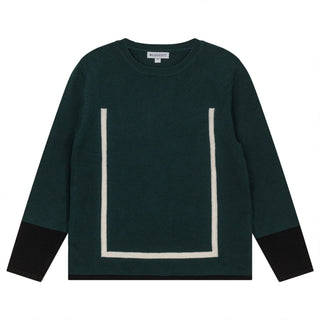 Blumint Boys Embossed Trimmed Sweater-Fern/Latte/Black