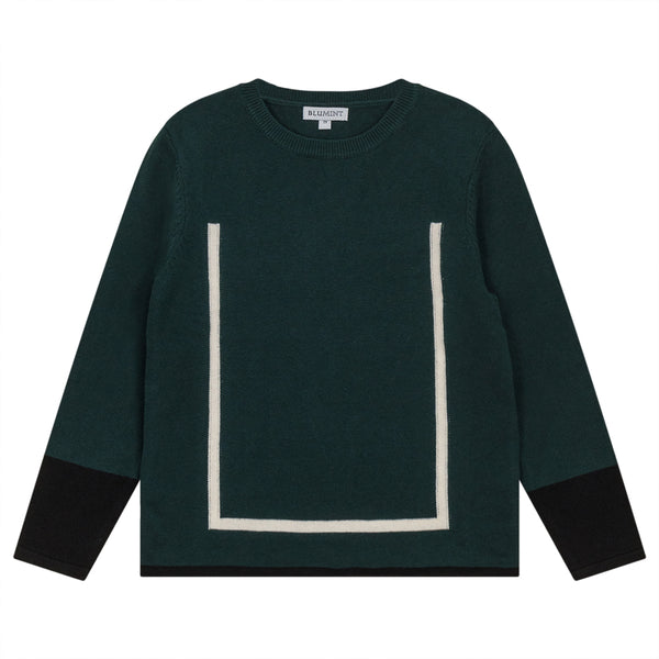 Blumint Boys Embossed Trimmed Sweater-Fern/Latte/Black