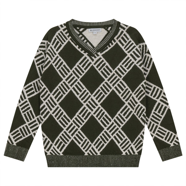 Blumint Boys Print Knit Sweater-Latte/Moss