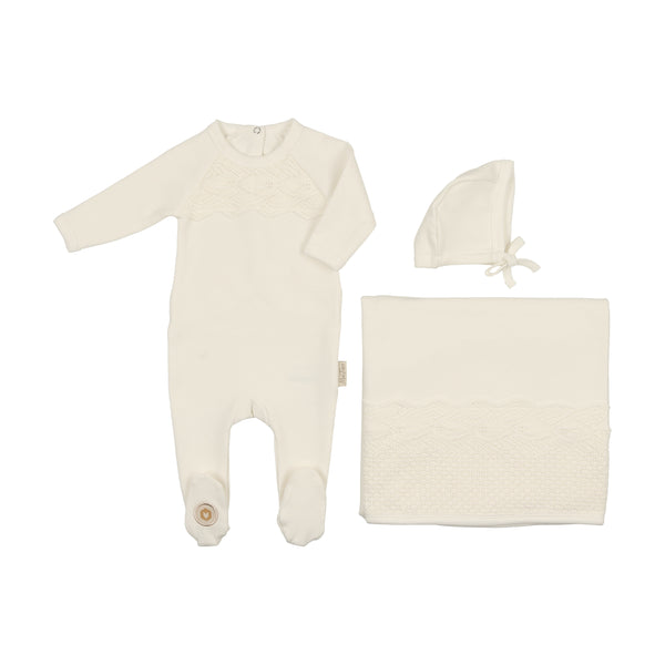 Mon Tresor Baby Look Of Lace Layette Set Ivory