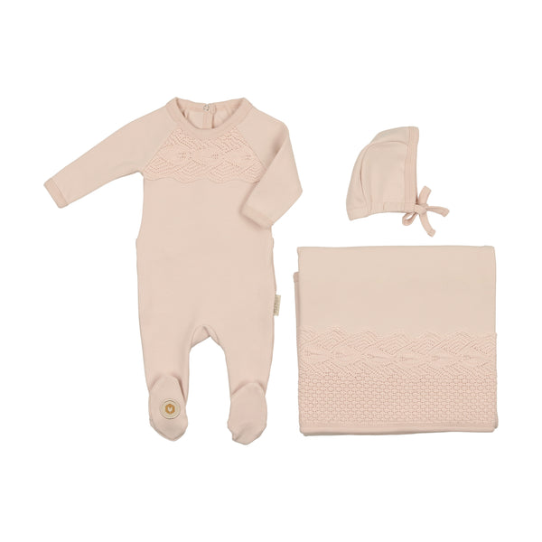 Mon Tresor Baby Look Of Lace Layette Set Barely Pink