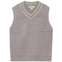 Blumint Boys Stripe Crochet Vest Smoke/Green/White