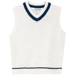 Blumint Boys Stripe Crochet Vest White/True Blue