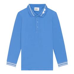 Kix Boys Printed Tennis Long Sleeves Polo Blue