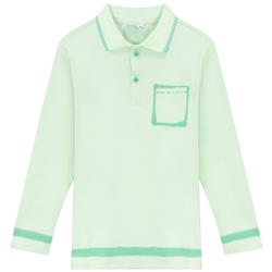 Kix Boys Airbrush Print Long Sleeves Polo Mint