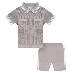 Blumint Boys Stripe Crochet Set Smoke/Green/White