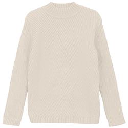 Mann Boys Diagonal Ribbed Mock Neck Cream